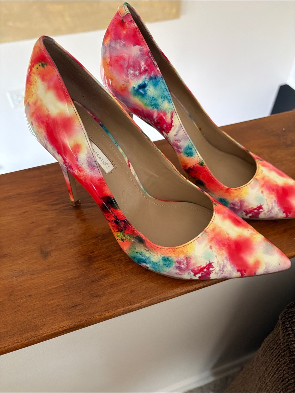 BCBG Multicolor Tie-Dye Pointed-Toe Stiletto Heels